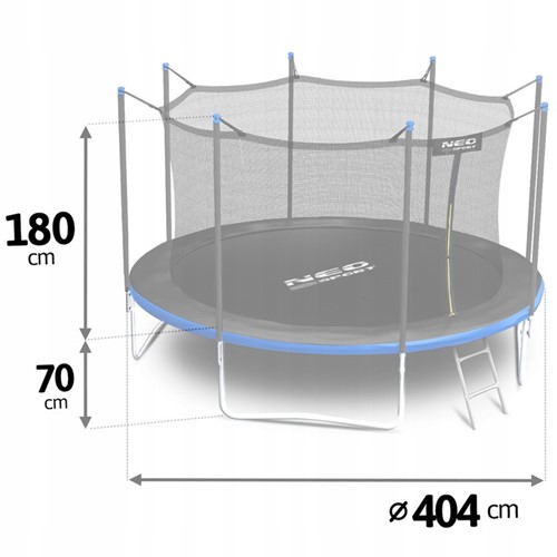 Trampolina ogrodowa NEO SPORT 13FT 404 cm z siatką wewnętrzną