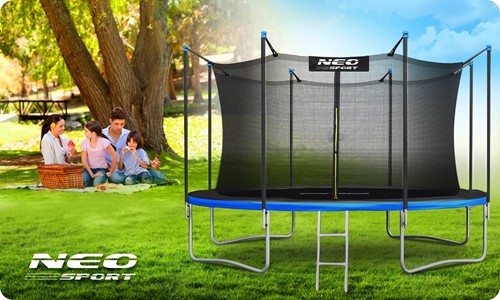 Trampolina ogrodowa NEO SPORT 12FT 374 cm z siatką wewnętrzną