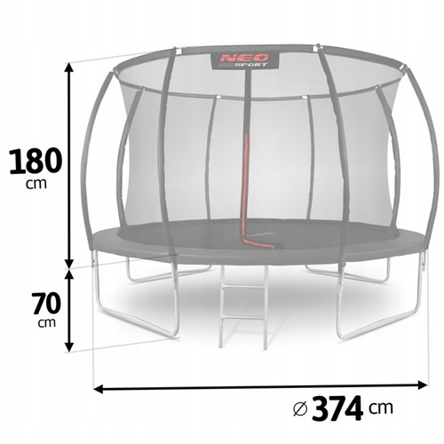 Trampolina ogrodowa NEO SPORT 12FT 374 cm