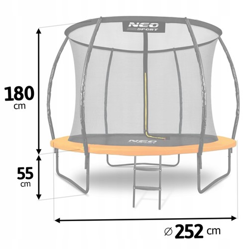 Trampolina ogrodowa NEO SPORT 8FT 252 cm