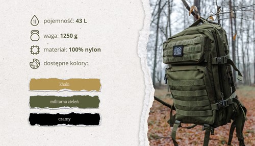 Plecak turystyczny Offlander Survival 43l zielony